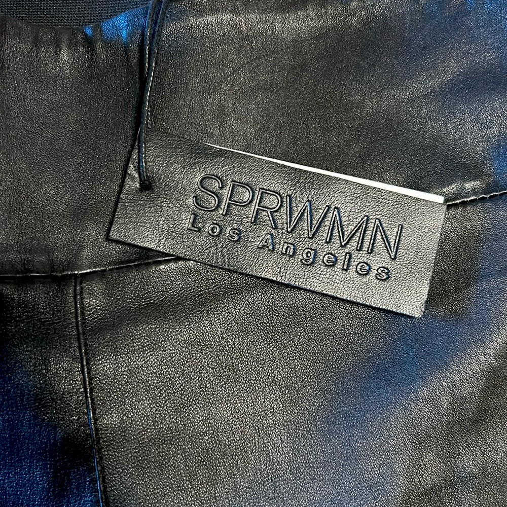Capri leggings authentic black leather pants. SPRWMN LOS ANGELES. Size small.